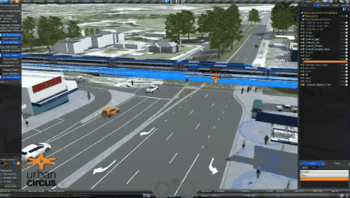 Digital simulation of motorway overpass