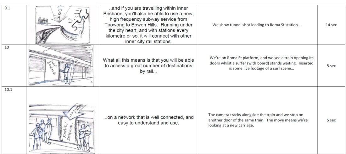 storyboard concept sketch for connecting seq rail