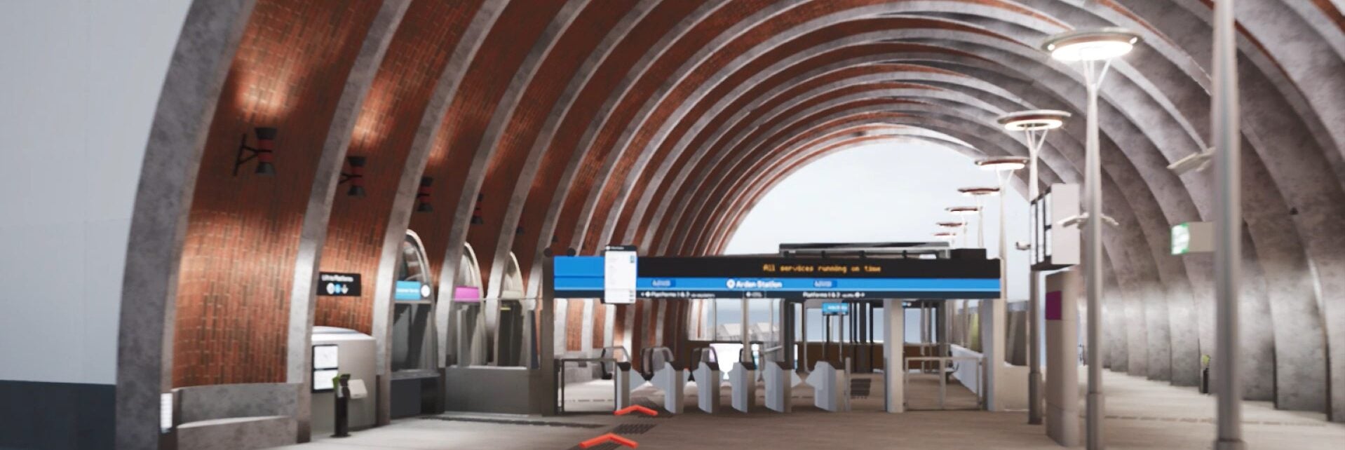 Construction planning materials approvals tunnel design and materials approval process using VR solutions to experience the environment and context of the rail stations