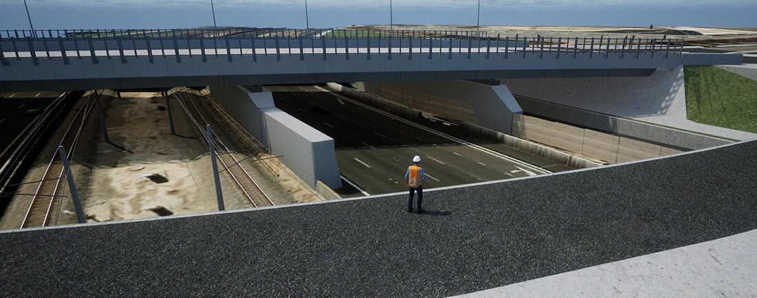 Example of a bridge over railroad tracks