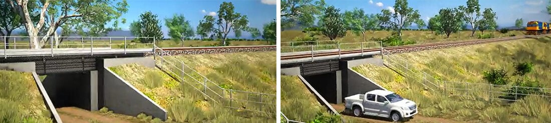 Example of a railway underpass bridge.