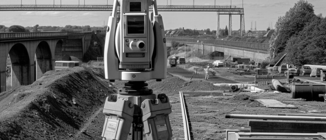 Example of total station survey equipment