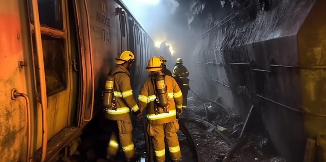 Emergency response team training: first responders survey an accident
